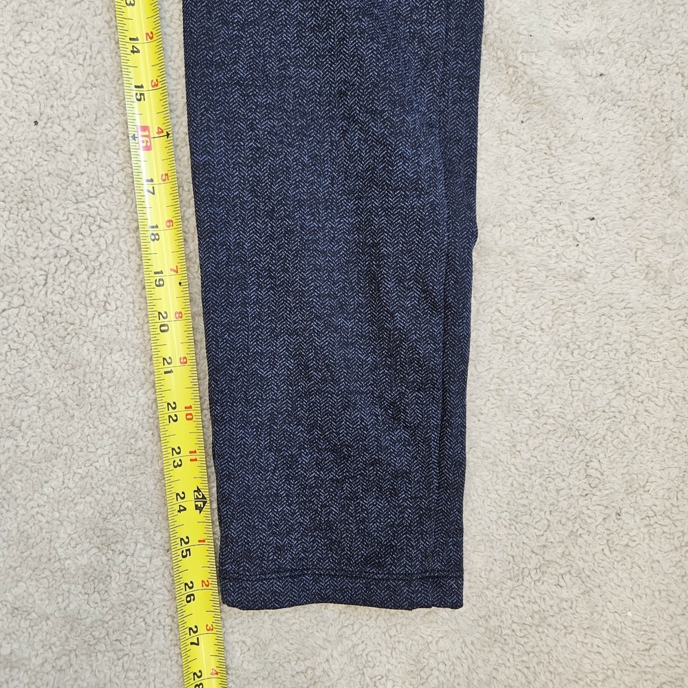 Athleta Mercer Herringbone Leggings Small Navy‎ Blue High Rise Pockets Slit Hem - Picture 8 of 9
